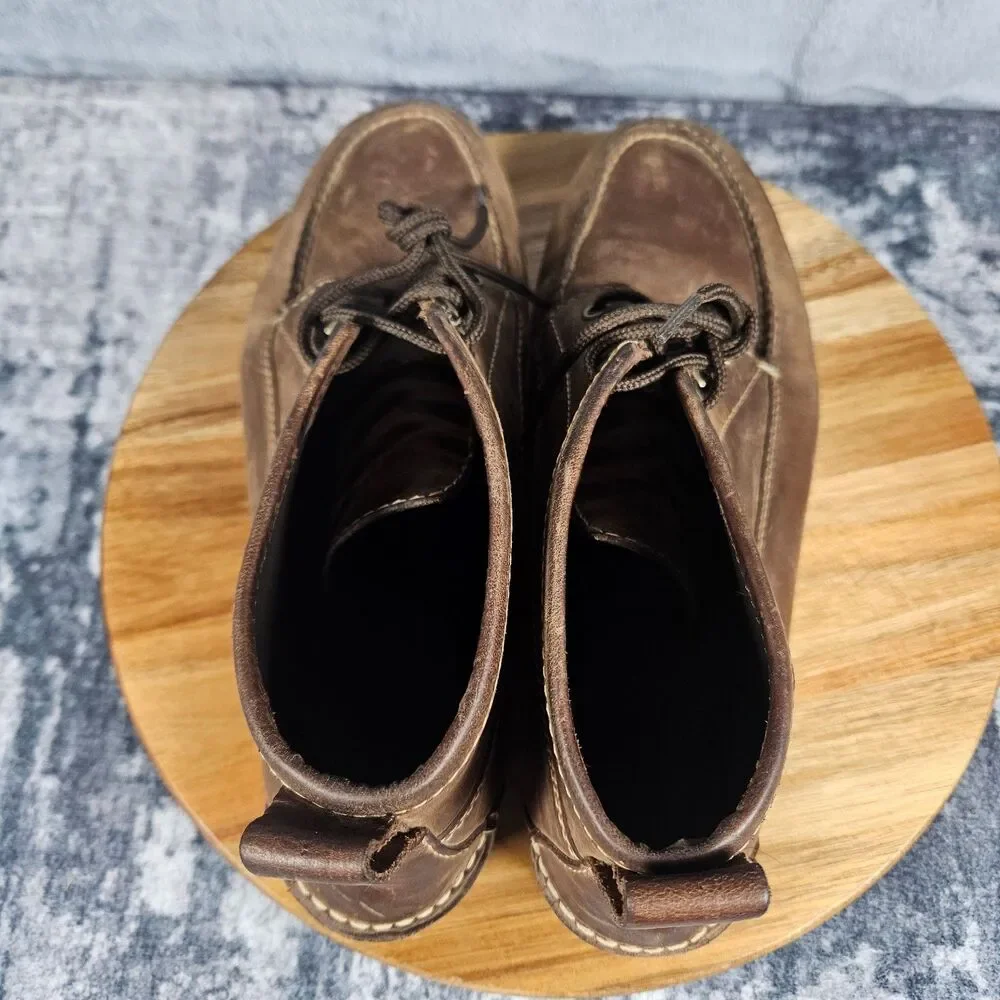 LL Bean Signature Jackman Ranger Moc Toe Chukka Boots Mens 10 D Brown Leather